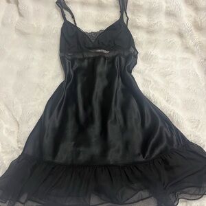 Victoria's Secret Black Lace-Trim Nightgown